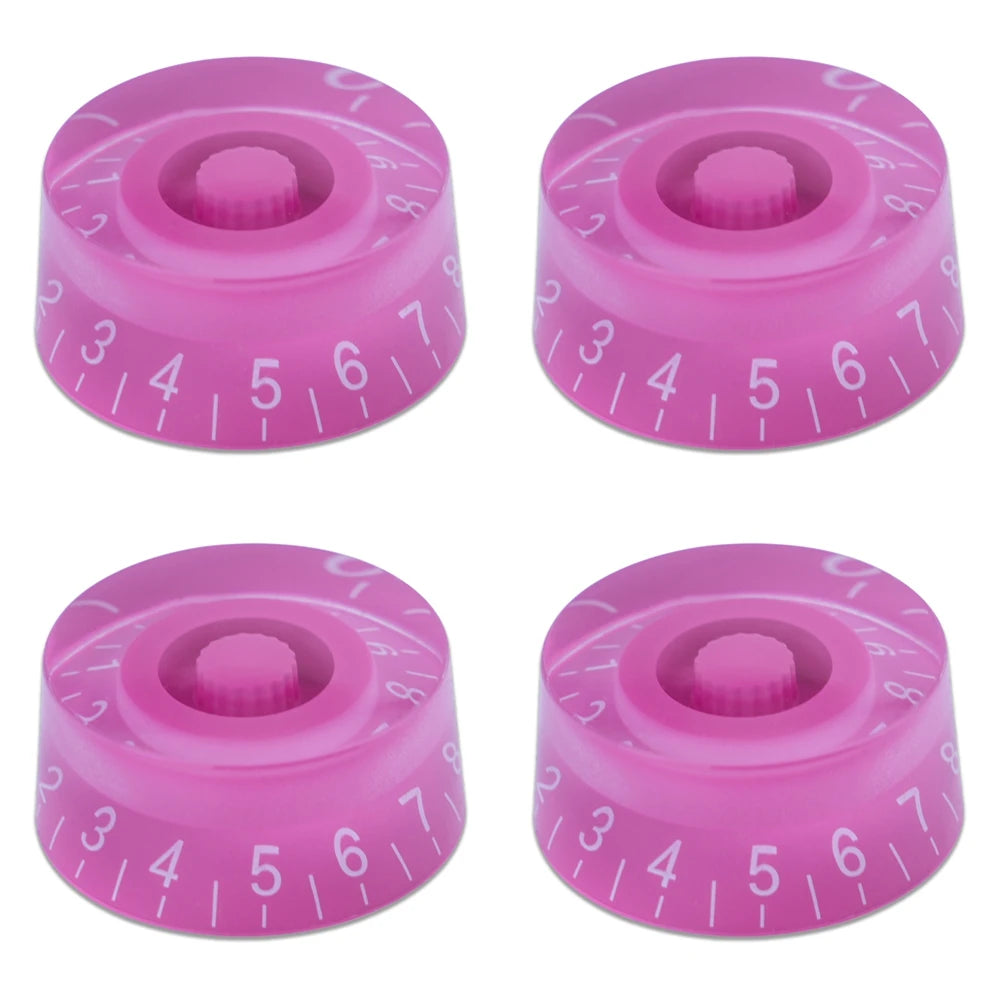 Guitar Speed Knobs, 18 Spline Metric - Purple / White Lettering Knobs from Ploutone