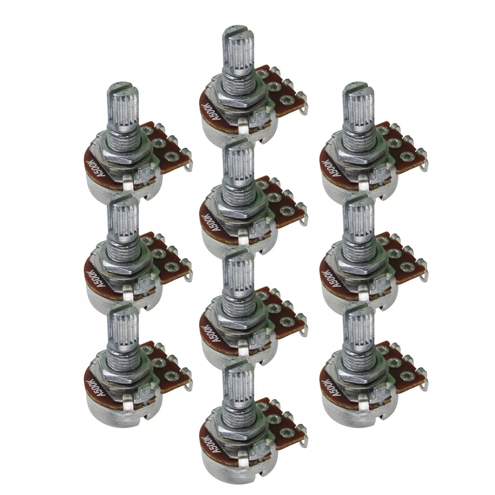 Short Shaft Mini A500K Potentiometers (Set of 10) - Ploutone