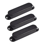 Stratocaster Metal Single Coil Pickup Covers (No Holes) - Black 3 Pcs - Ploutone