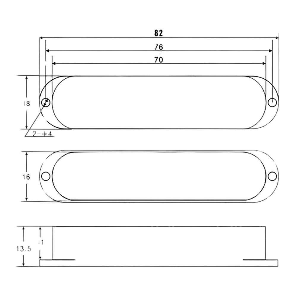 Stratocaster Single Coil Pickup Cover Set (No Holes) - Orange 3 Pcs - Ploutone