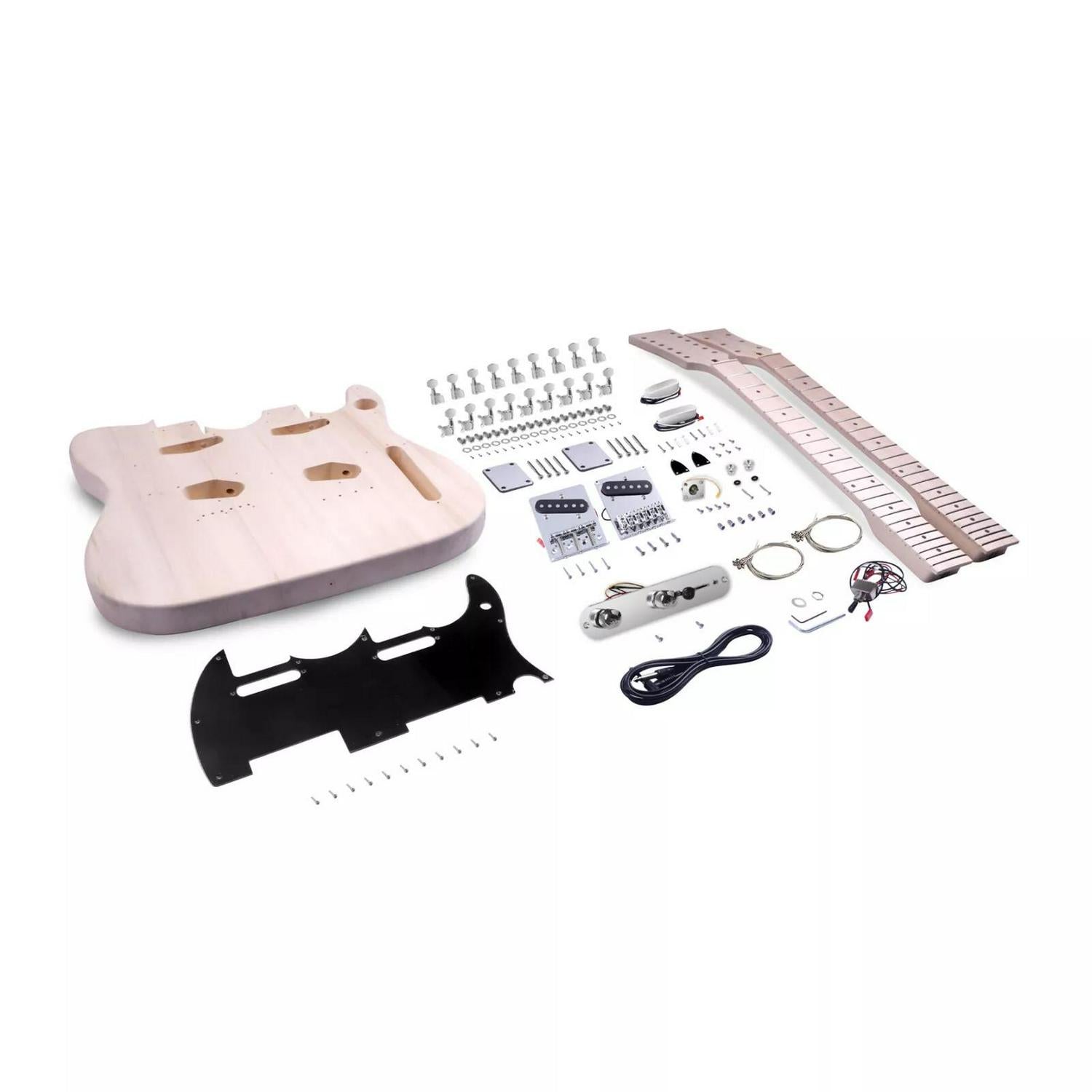 Tele Style Double Neck DIY Electric Guitar Kit - Ploutone