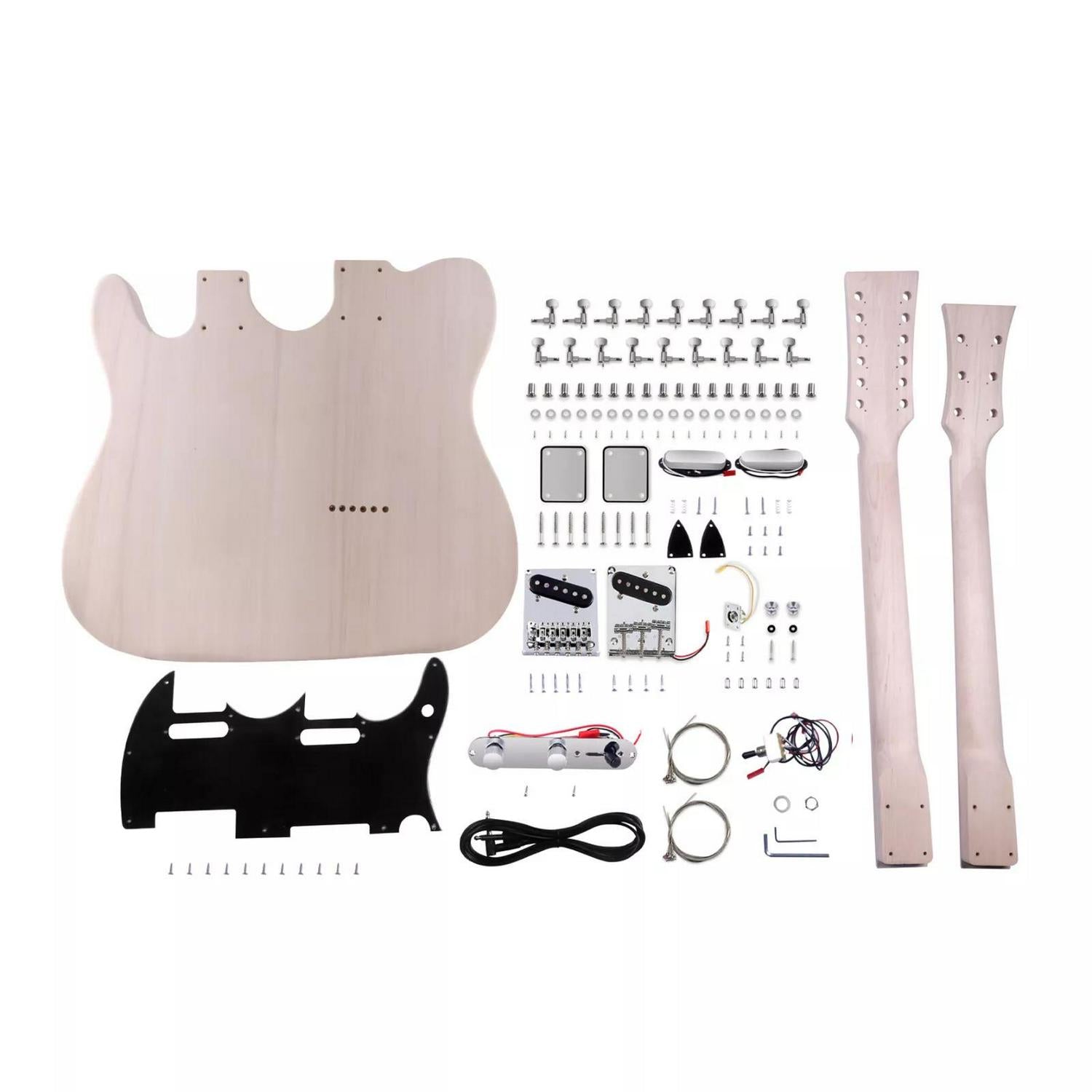 Tele Style Double Neck DIY Electric Guitar Kit - Ploutone