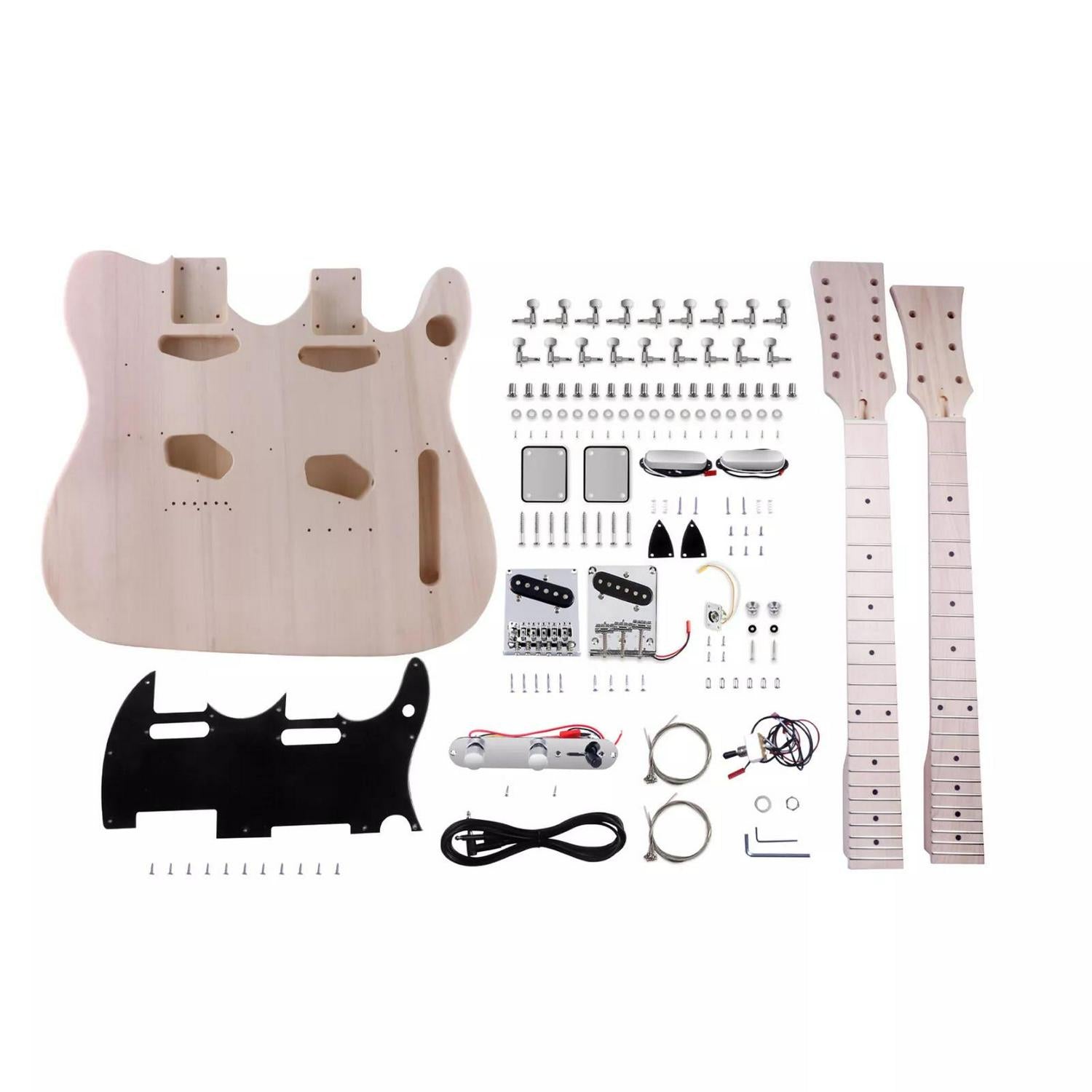 Tele Style Double Neck DIY Electric Guitar Kit - Ploutone