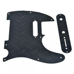 Telecaster Diamond Plate 8-Hole Metal Pickguard & Control Plate - Black - Ploutone