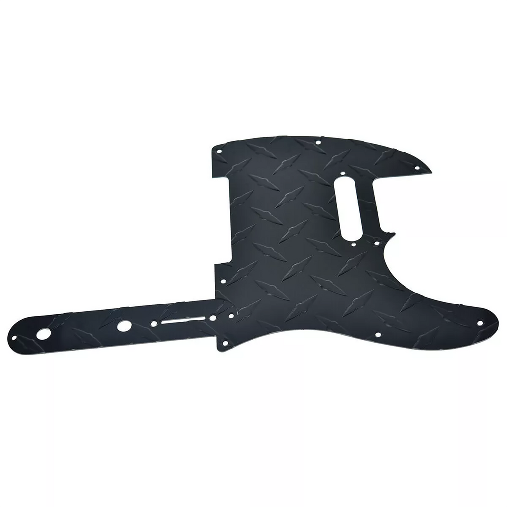 Telecaster Diamond Plate 8-Hole Metal Pickguard & Control Plate - Black - Ploutone