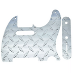 Telecaster Diamond Plate 8-Hole Metal Pickguard & Control Plate - Chrome - Ploutone