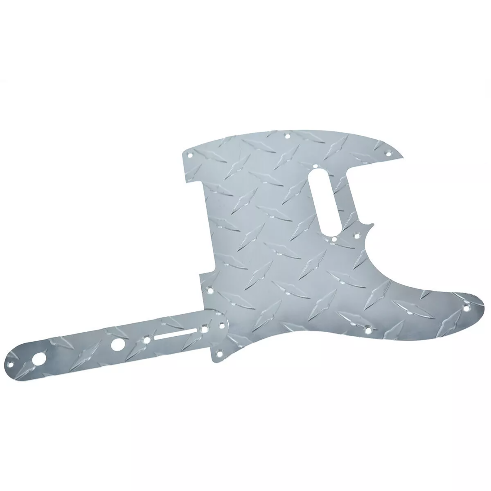 Telecaster Diamond Plate 8-Hole Metal Pickguard & Control Plate - Chrome - Ploutone