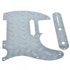 Telecaster Diamond Plate 8-Hole Metal Pickguard & Control Plate - Chrome - Ploutone