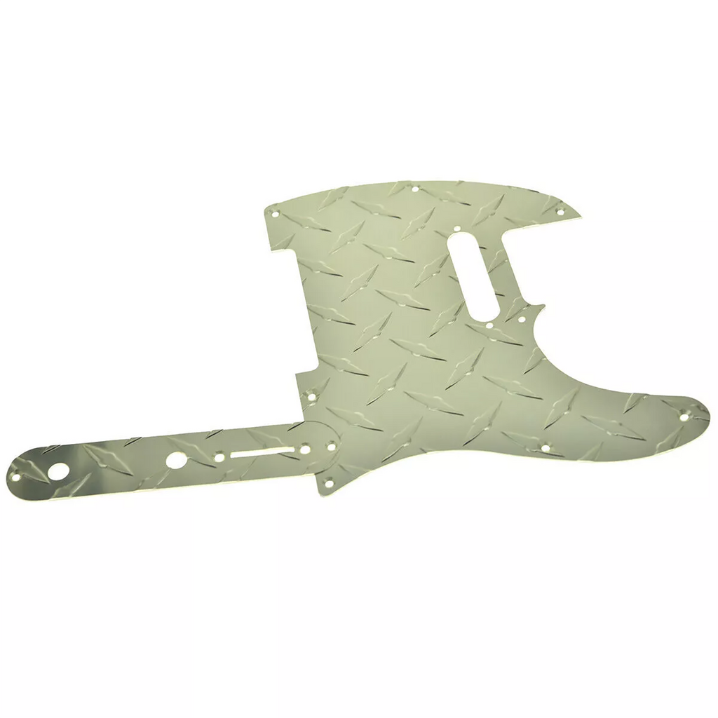 Telecaster Diamond Plate 8-Hole Metal Pickguard & Control Plate - Gold - Ploutone