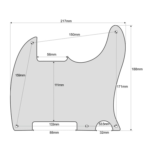 Custom Esquire Telecaster Pickguard (8-Hole) - Artisan Series - Textured Gun Metal Gray guitar pickguards from Ploutone