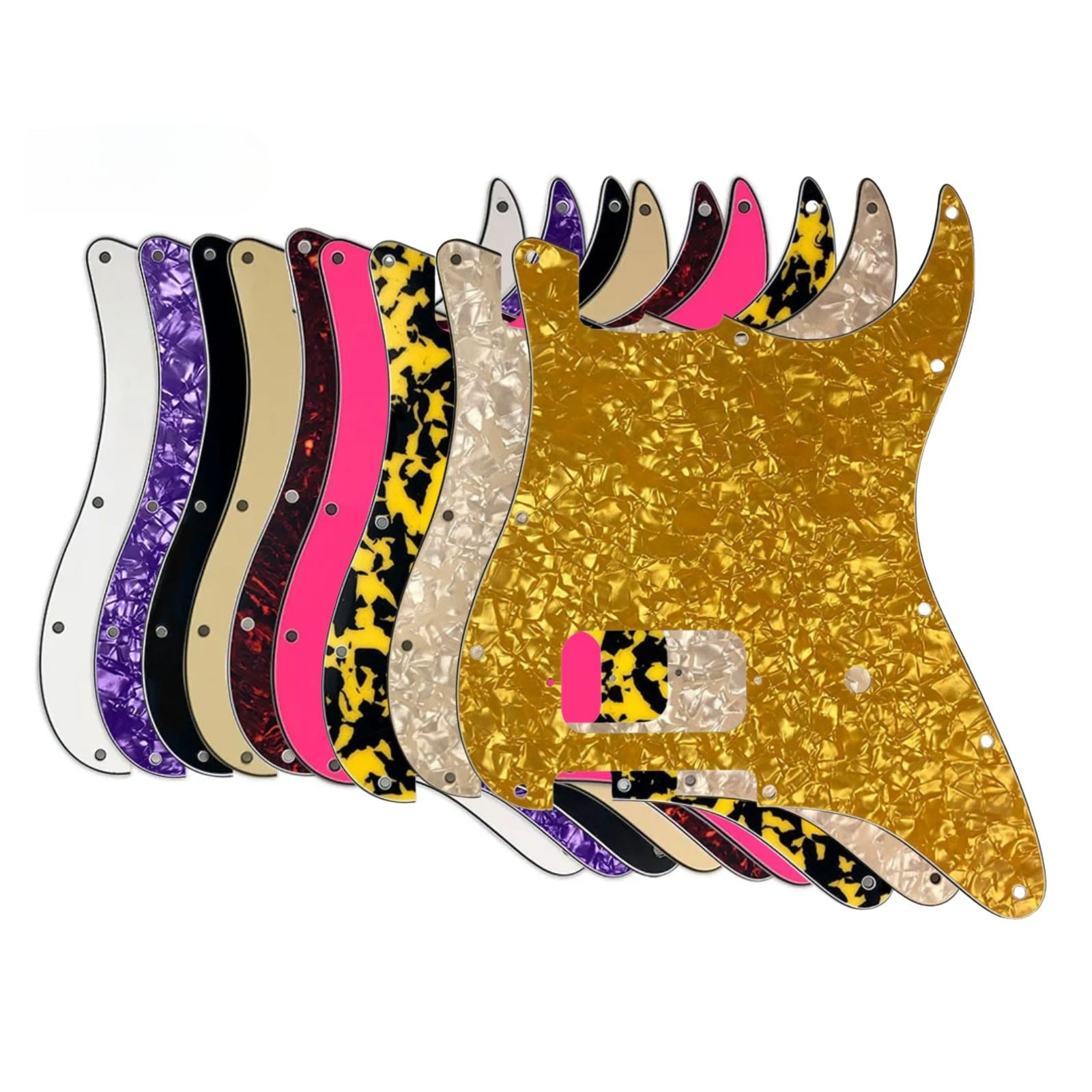 11-Hole Single Humbucker Strat Pickguard - 20+ Colors - Ploutone