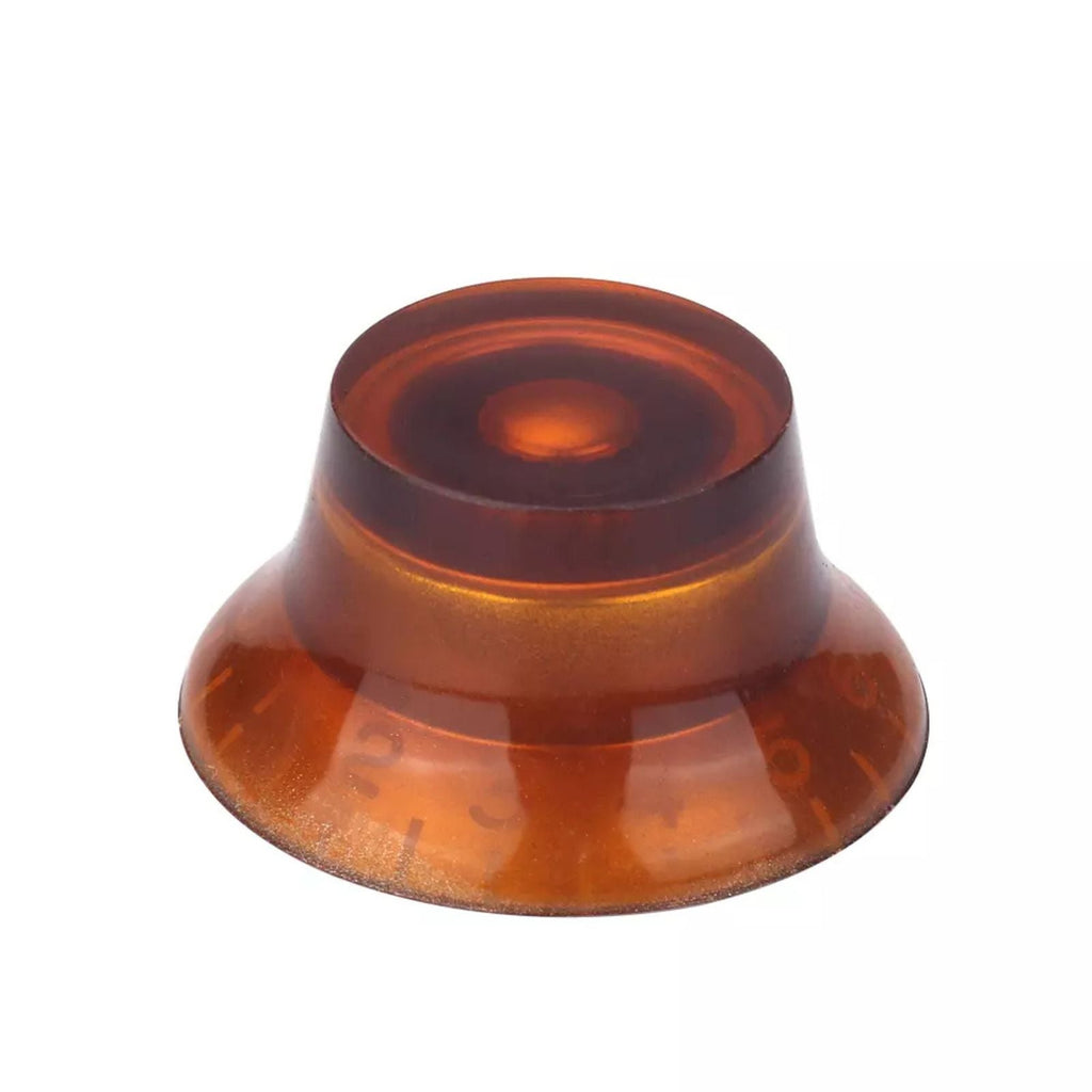 Top Hat Bell Knobs (6mm Shaft) for Gibson - Amber & White (Set of 4) - Ploutone