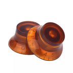 Top Hat Bell Knobs (6mm Shaft) for Gibson - Amber & White (Set of 4) - Ploutone