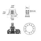 Top Hat Bell Knobs (6mm Shaft) 18 Spline for Gibson - Black & Gold (Set of 4) - Ploutone