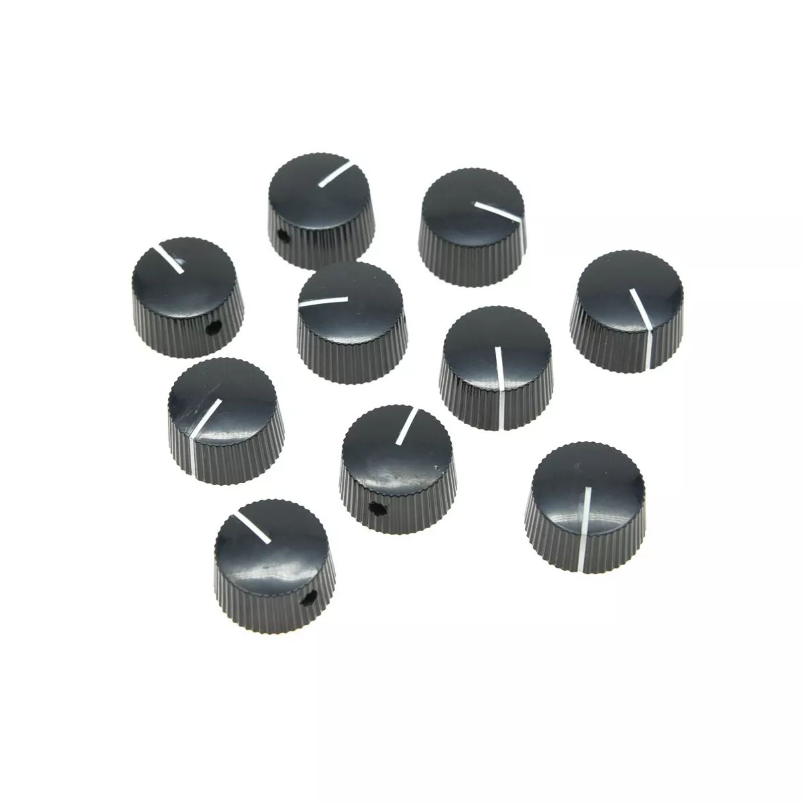 Vintage Barrel Amp Knobs with Set Screw for Guitars (Black, Set of 10) - Ploutone