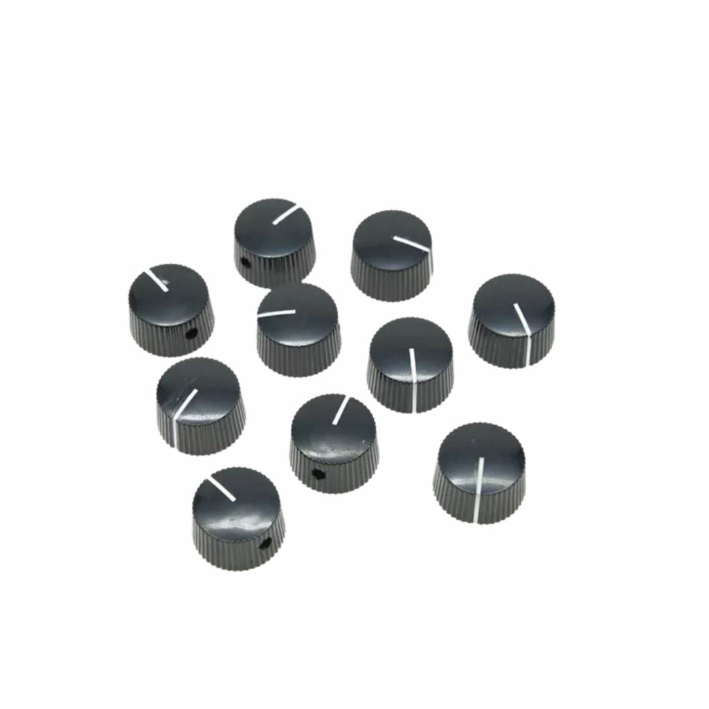 Vintage Barrel Amp Knobs with Set Screw for Guitars (Black, Set of 10) - Ploutone