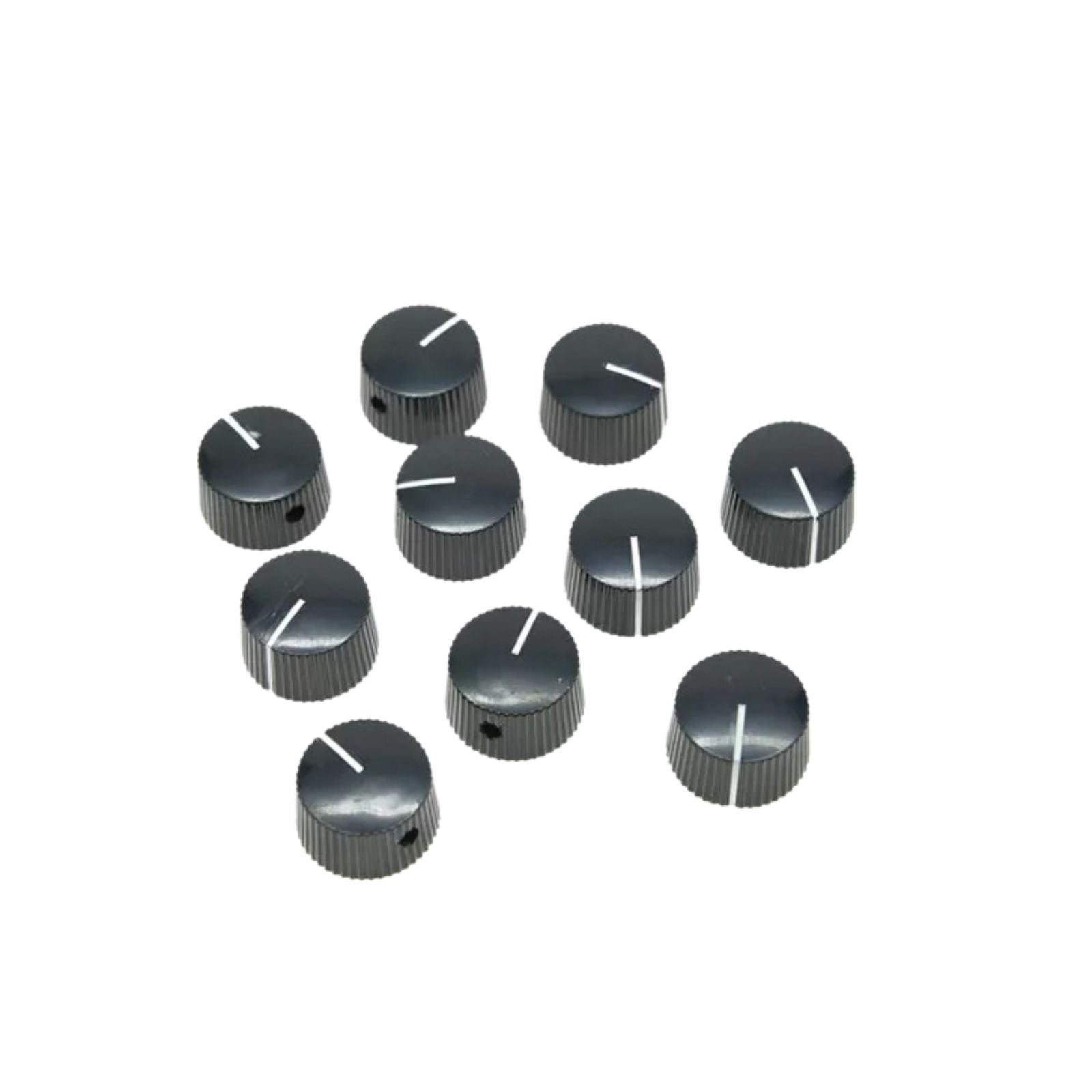 Vintage Barrel Amp Knobs with Set Screw for Guitars (Black, Set of 10) - Ploutone