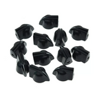 Vintage Mini Chicken Head Knobs - 1/4" for Amps & Pedals (Raised, Set of 12) Black - Ploutone