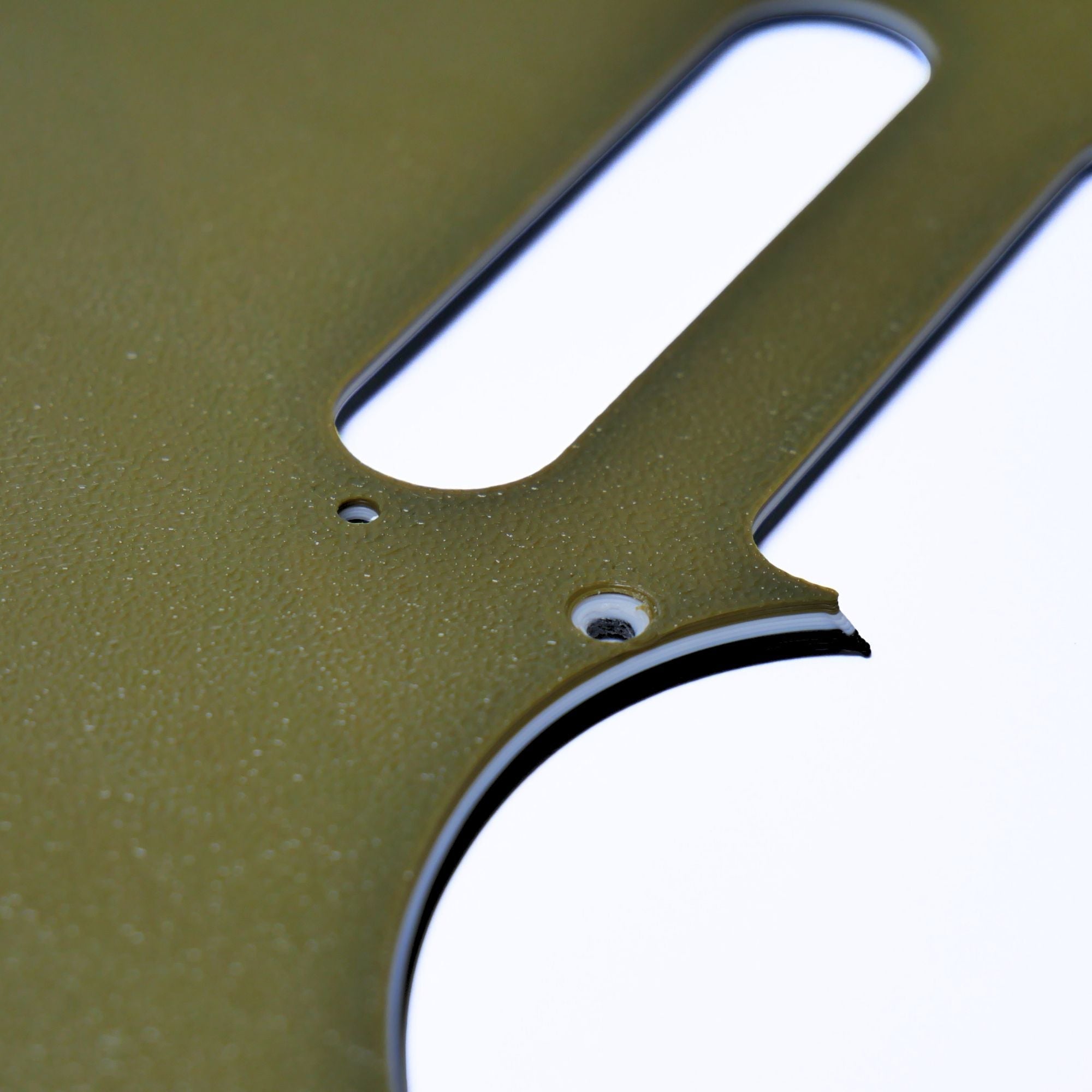 Custom 8-Hole Telecaster Pickguard - Artisan Series - Textured Olive Drab Green - Ploutone