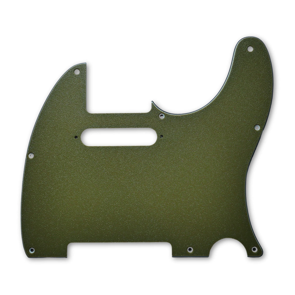 Custom 8-Hole Telecaster Pickguard - Artisan Series - Textured Olive Drab Green - Ploutone