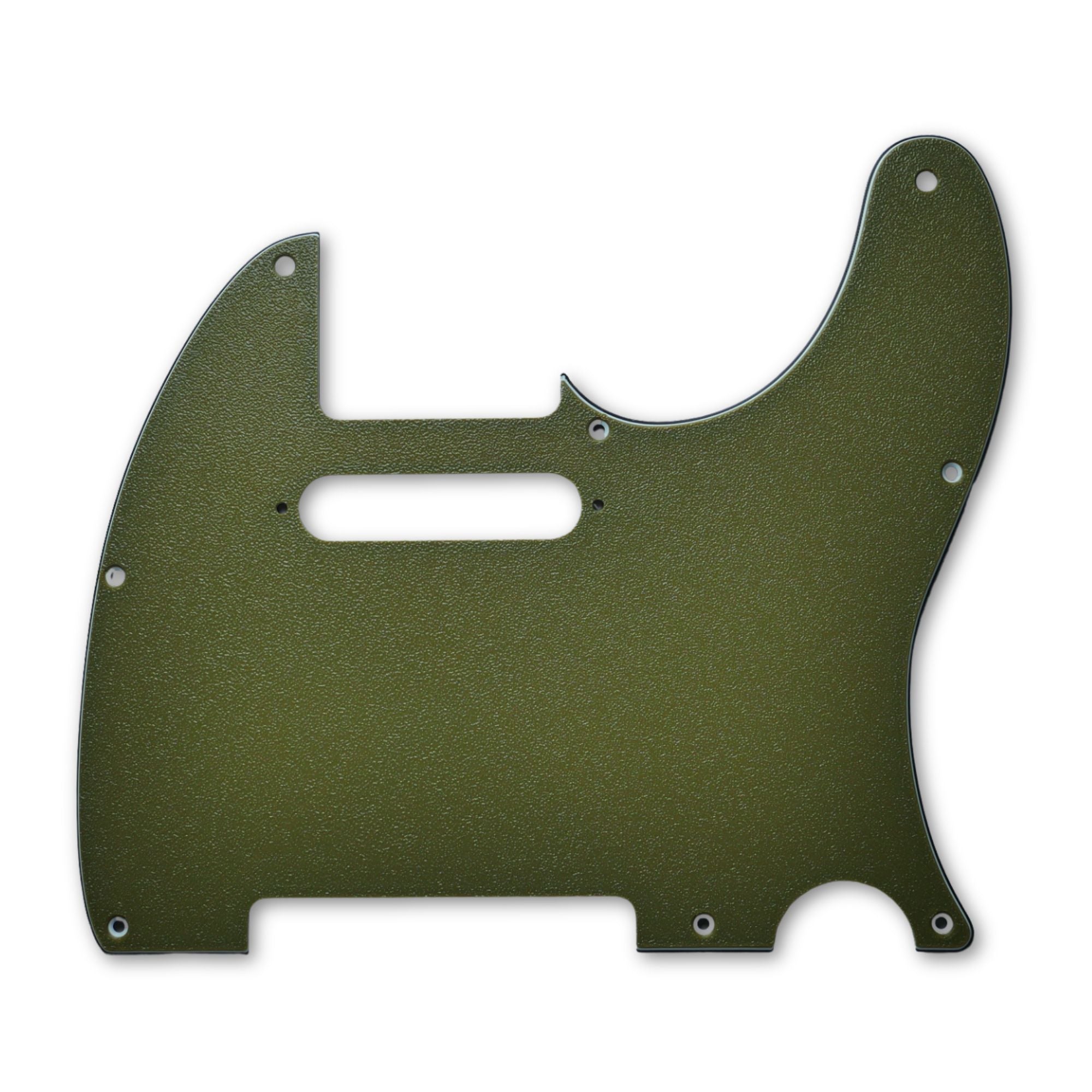Custom 8-Hole Telecaster Pickguard - Artisan Series - Textured Olive Drab Green - Ploutone