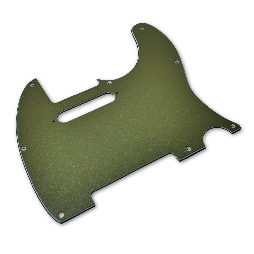 Custom Esquire Telecaster Pickguard (8-Hole) - Artisan Series - Textured Olive Drab Green guitar pickguards from Ploutone