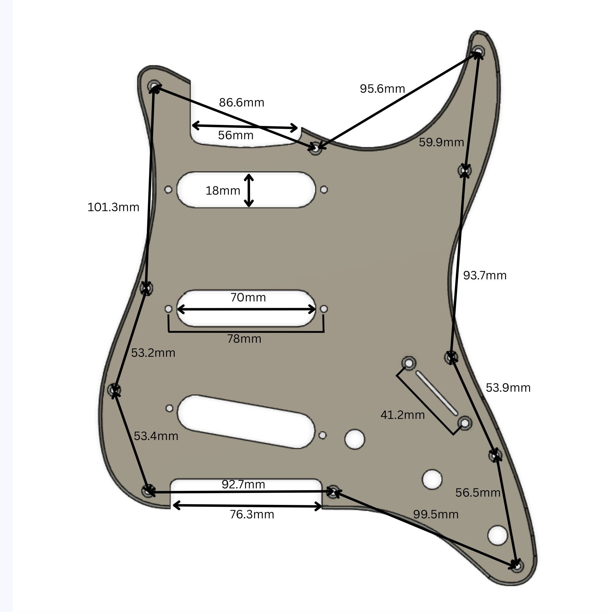 Custom 11-Hole Strat Pickguard – Artisan Series Frigate - Ploutone