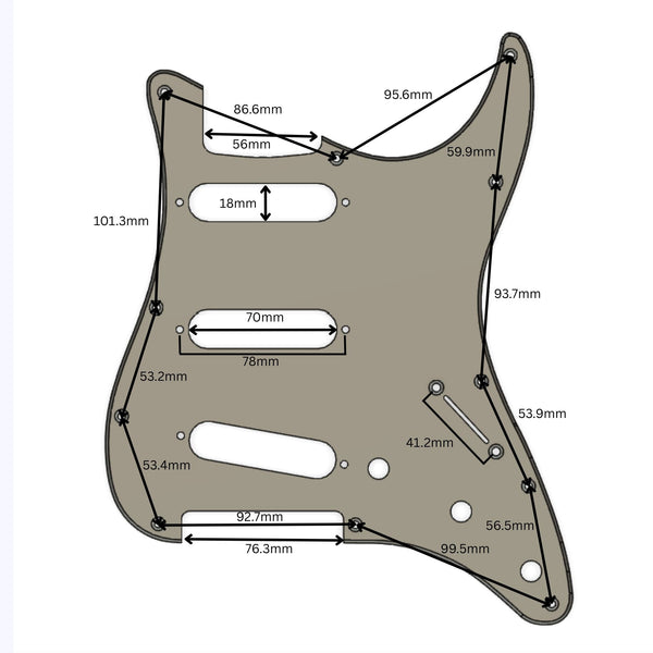 Custom 11-Hole Strat Pickguard – Artisan Series Frigate guitar pickguards from Ploutone