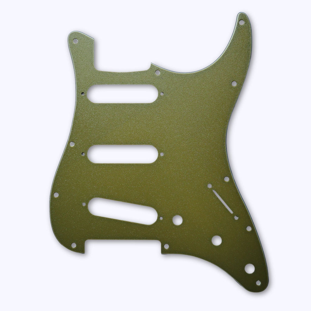 Custom Stratocaster Pickguard (11-Hole SSS) – Artisan Series - Textured Olive Drab Green - Ploutone