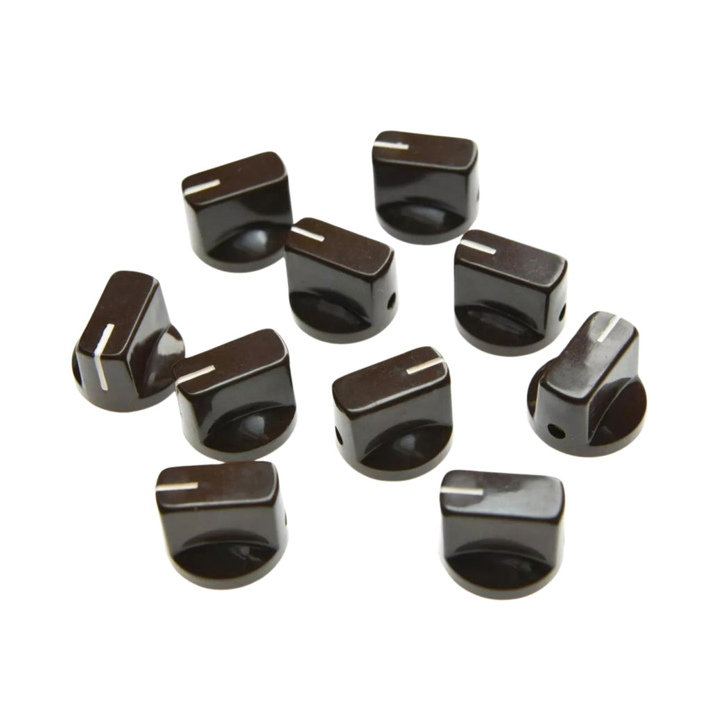 Davies 1510 Brown Pointer Knobs for Amp and Effect Pedal - Black (Set of 10) - Ploutone
