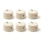 Aged White Vintage-Style Amplifier Knobs w/ Set Screw - Fits 6.35mm Pots 6 Knobs - Ploutone