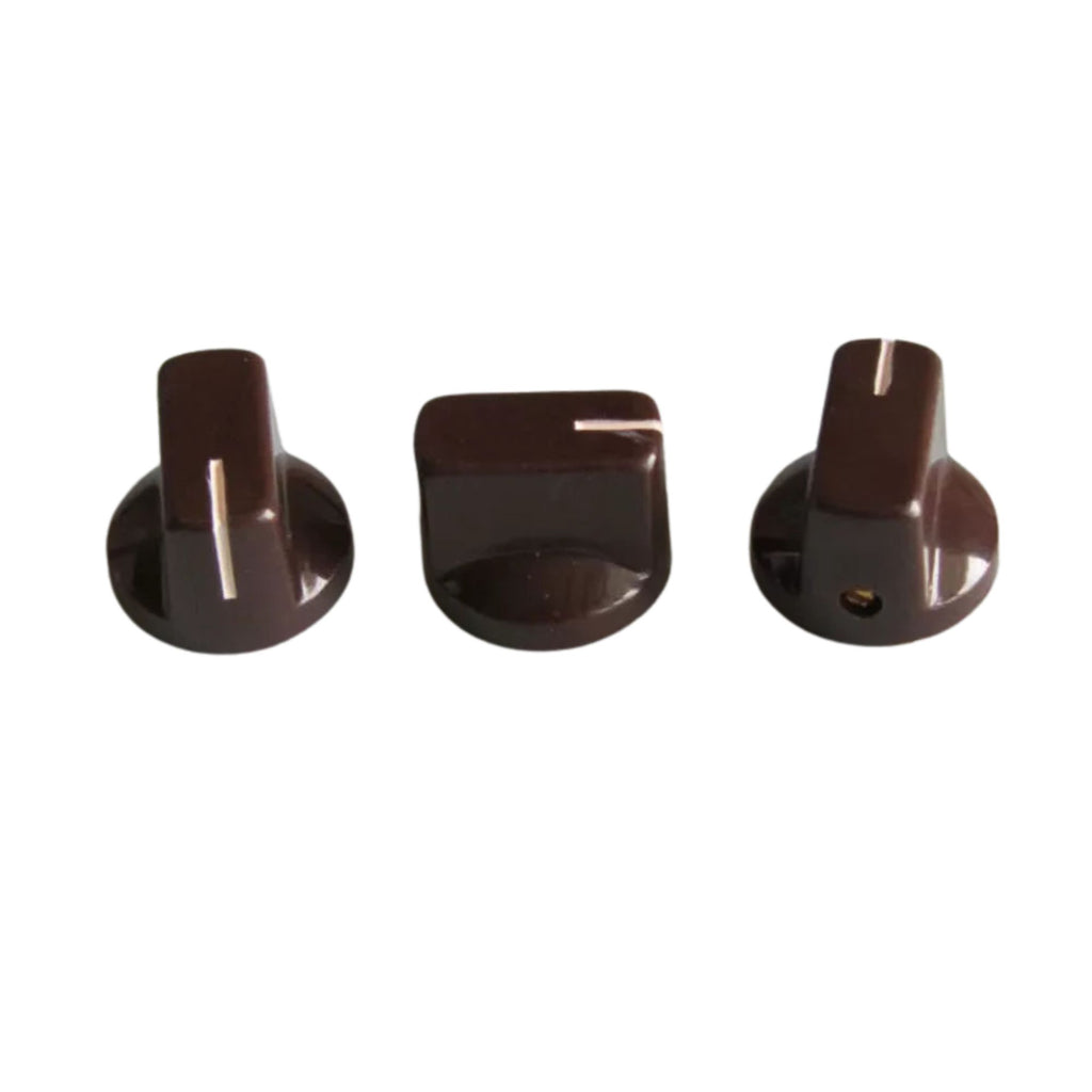 Davies 1510 Brown Pointer Knobs for Amp and Effect Pedal - Black (Set of 10) - Ploutone