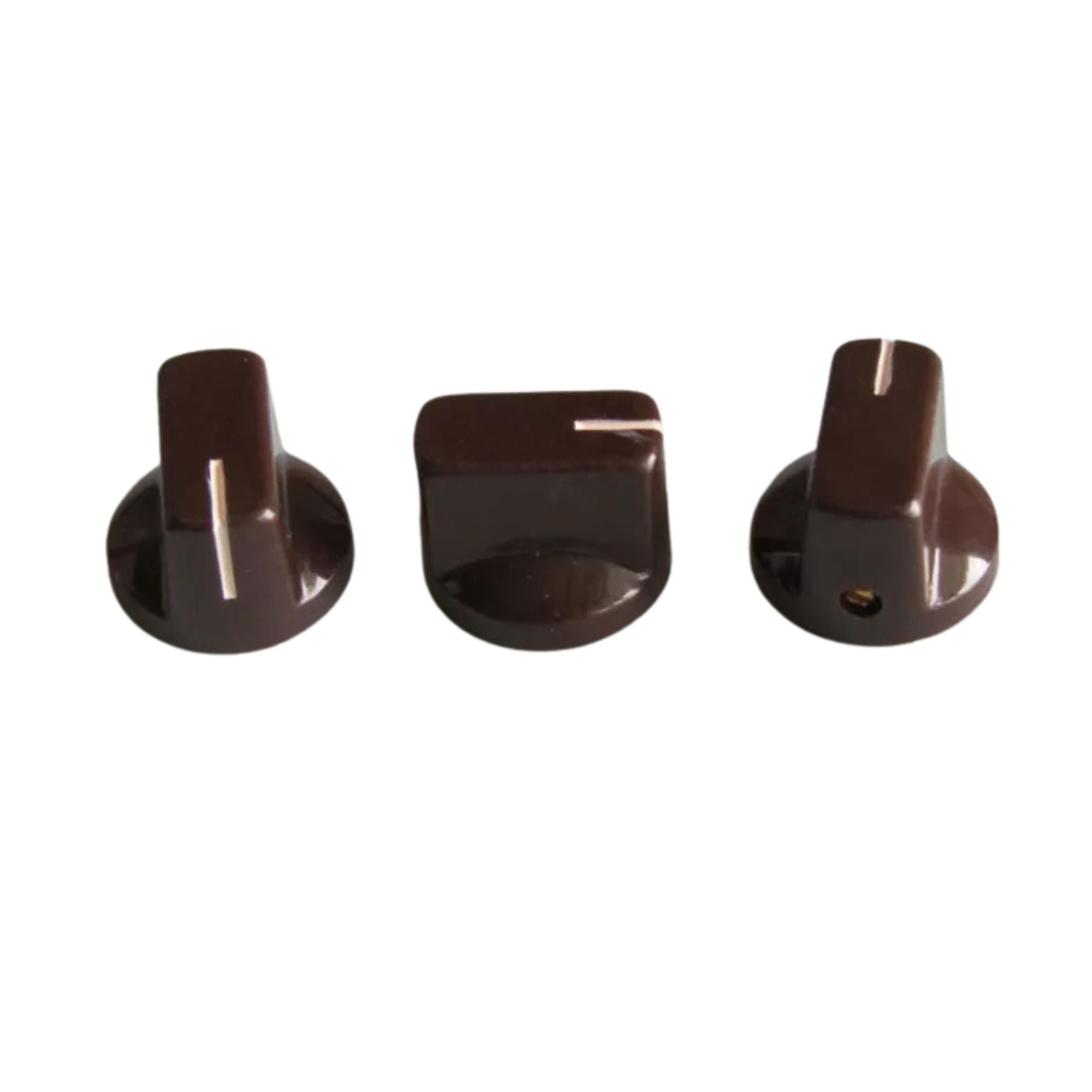 Davies 1510 Brown Pointer Knobs for Amp and Effect Pedal - Black (Set of 10) - Ploutone