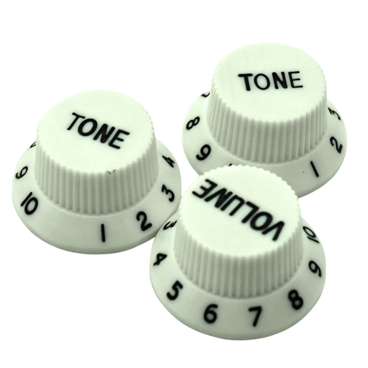 Electric Guitar Top Hat Control Knobs, 24 Spline Imperial (Set of 3) - Mint Green & Black - Ploutone