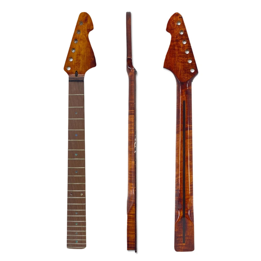 Flame Maple Gloss Guitar Neck, Rosewood Fretboard, 22 Fret Guitar Necks from Ploutone