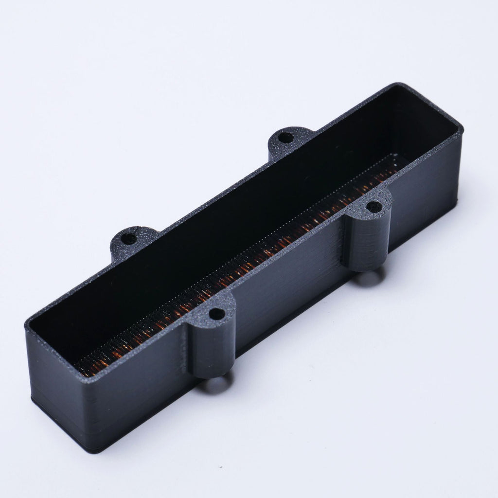 Custom 4-String Jazz Bass Pickup Covers (No Holes) Set of 2 - Black & White - Ploutone