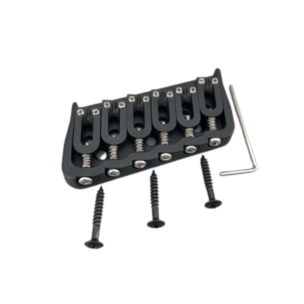 6-String Multi-Scale Guitar Bridge - Black - Ploutone