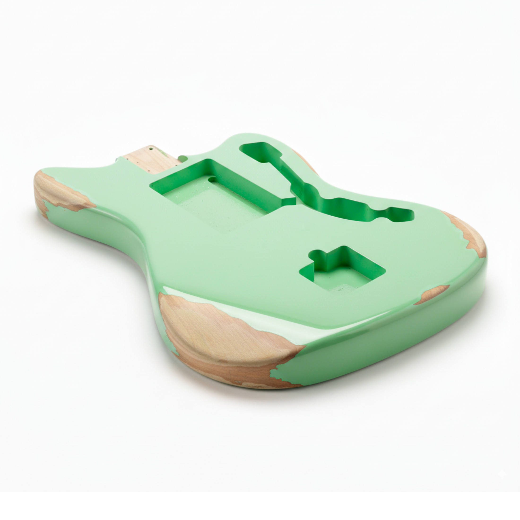 Finished Alder Jazzmaster/ Offset Guitar Body - Relic Surf Green - Ploutone