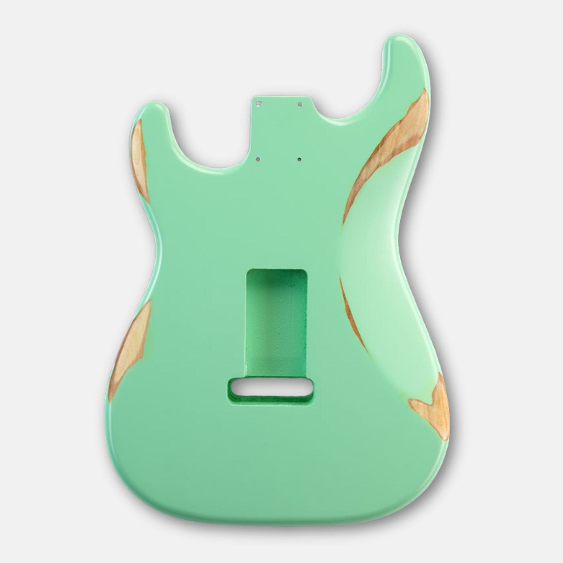 Finished Alder Strat-Style Guitar Body - Relic Surf Green - Ploutone