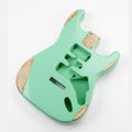 Finished Alder Strat-Style Guitar Body - Relic Surf Green - Ploutone
