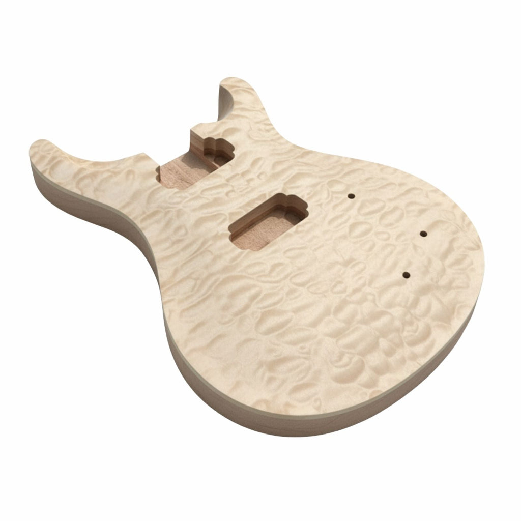 Unfinished PRS-Style Guitar Body - Quilted Maple and Mahogany Guitar Bodies from Ploutone