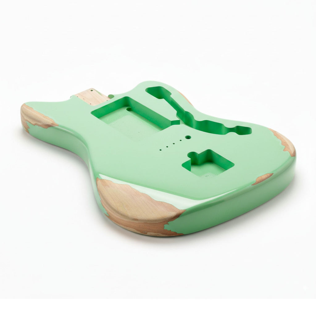 Finished Jazzmaster/ Offset Guitar Body - Relic Surf Green Guitar Bodies from Ploutone