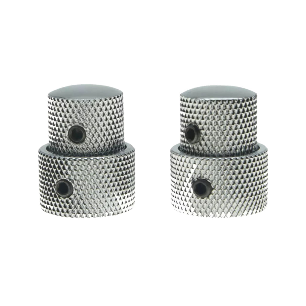 Chrome Dual Concentric Stacked Knobs (Set of 2)