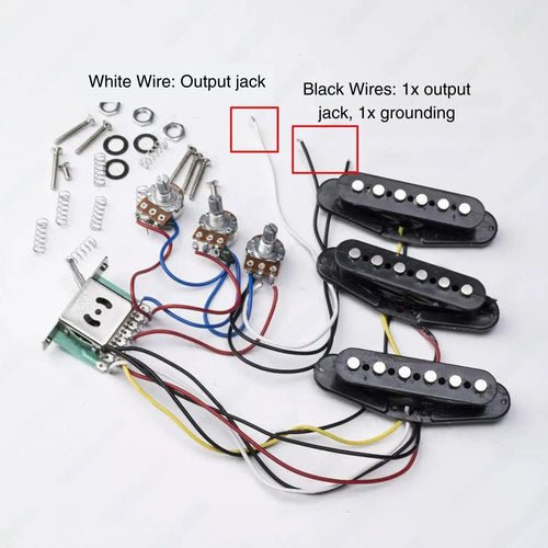 11-Hole SSS Loaded Strat Pickguard - White & Black - Ploutone