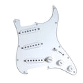 11-Hole SSS Loaded Strat Pickguard - White & White - Ploutone