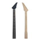 24 Fret Superstrat Guitar Neck – Skull Inlays, Satin Black Headstock, Maple & Rosewood, 25.5" Scale, 56mm Heel, Locking Nut - Ploutone