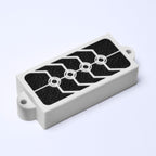 Custom 4-String Precision Bass Pickup Covers (No Holes) Set of 2 - White & Black Interlink - Ploutone