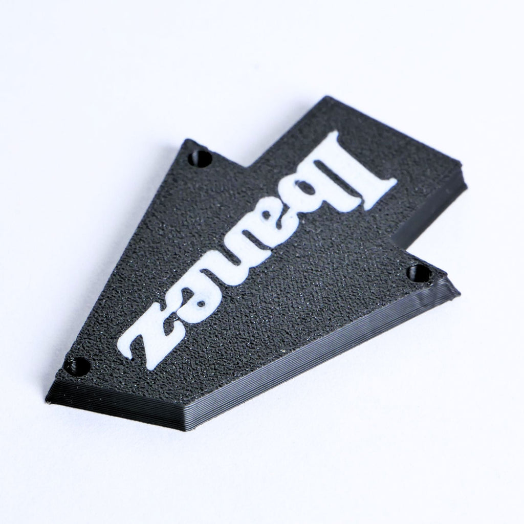 Custom Ibanez Truss Rod Cover for RG & JEM – Classic Logo (White & Black) - Ploutone