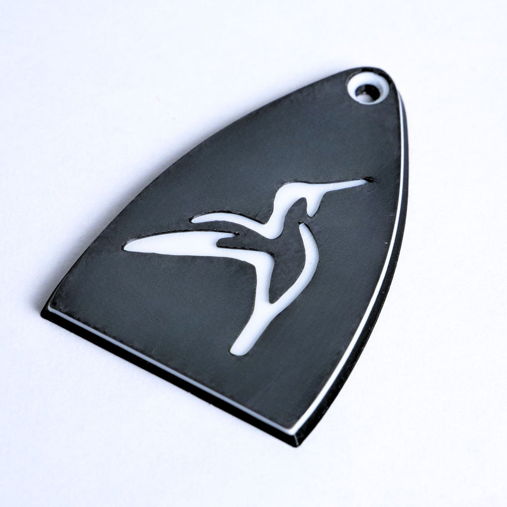 Custom PRS Silver Sky SE Truss Rod Cover – Hummingbird (Black & White) Guitar Fittings & Parts from Ploutone