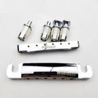Wilkinson WOGT1 & WOGB2 Tune-O-Matic Bridge for LP Guitar (Bridge & Tailpiece) Chrome - Ploutone